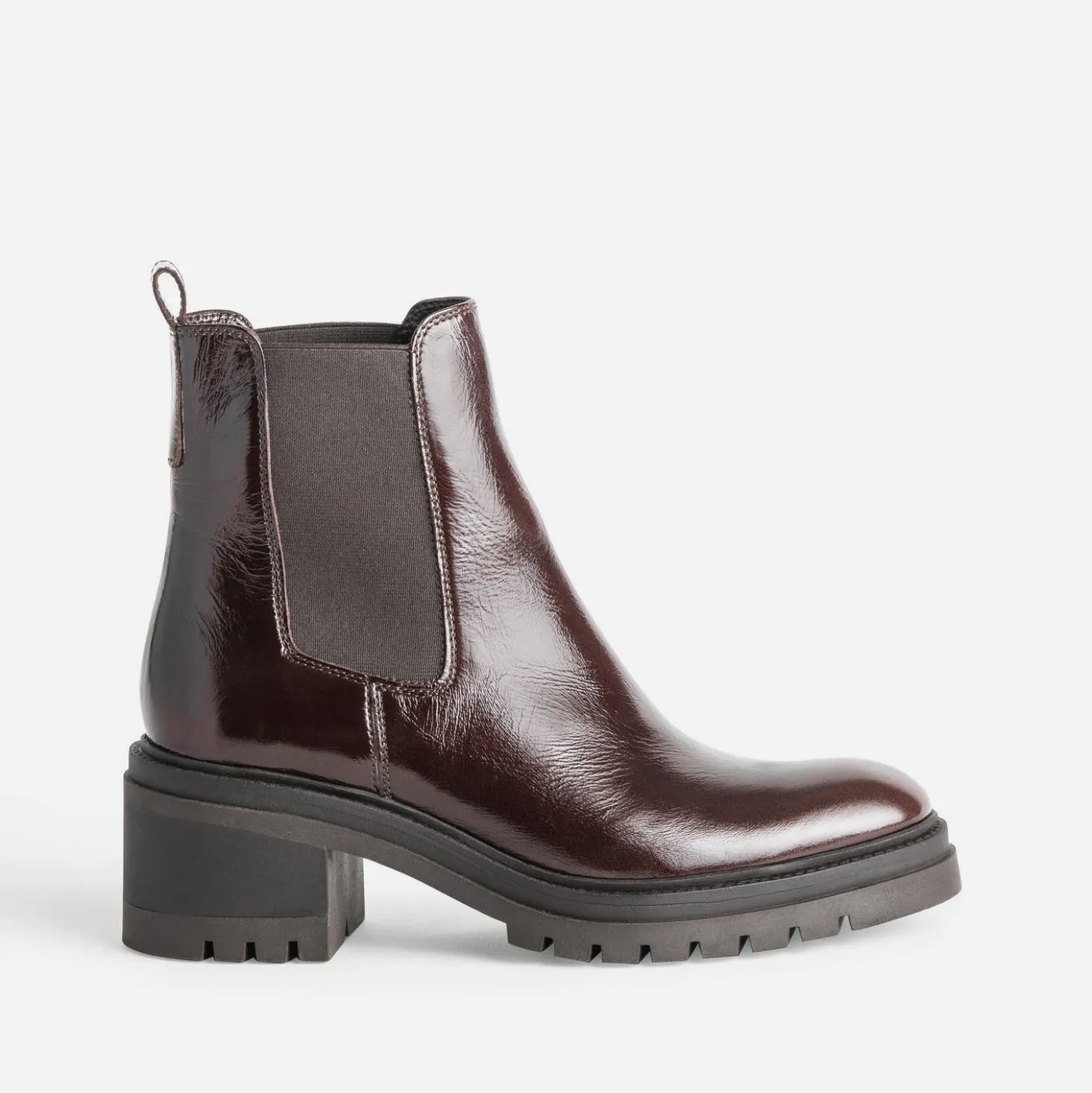 Chelsea boots marron cuir glacé