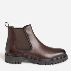 Chelsea boots marron cuir semelle crantée