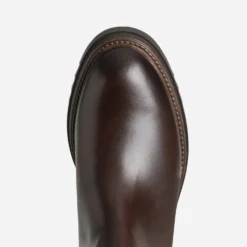 Chelsea boots marron cuir semelle crantée