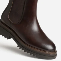 Chelsea boots marron cuir semelle crantée