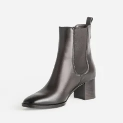 Chelsea boots marron cuir à talon