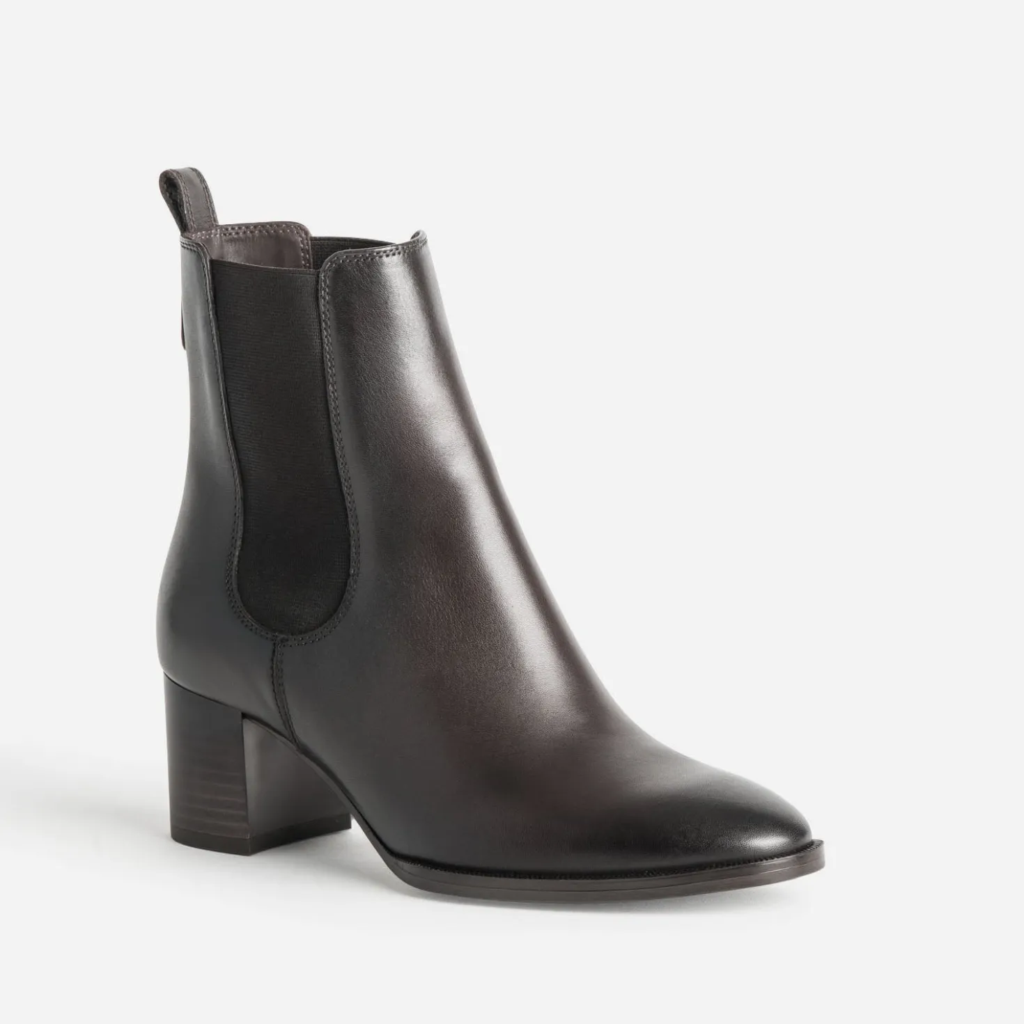 Chelsea boots marron cuir à talon