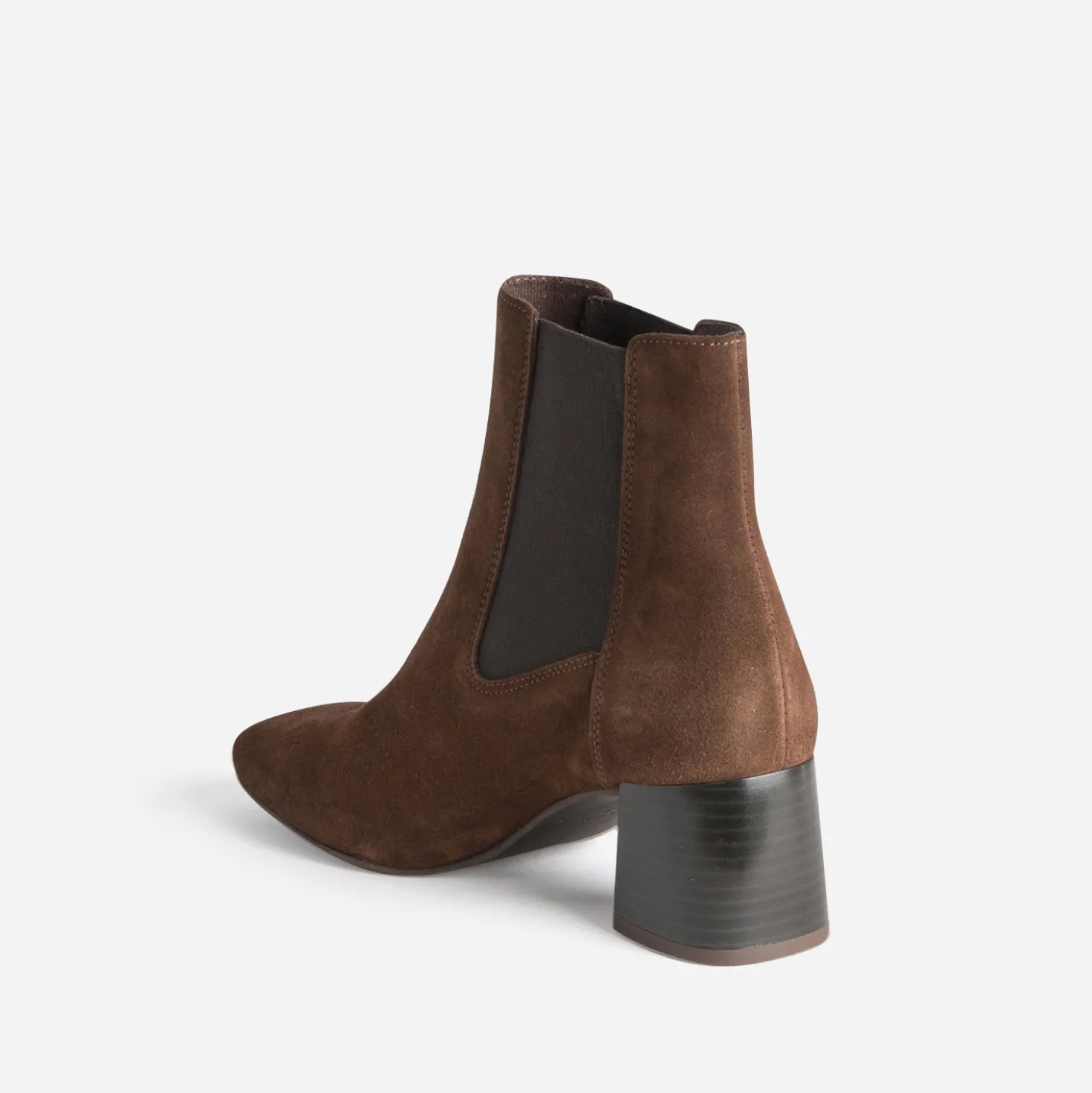 Chelsea boots marron cuir velours