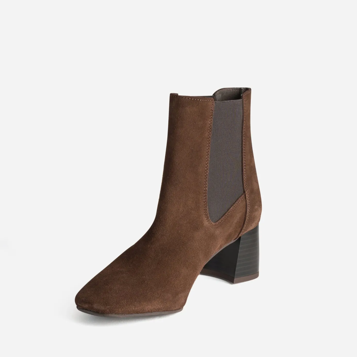 Chelsea boots marron cuir velours