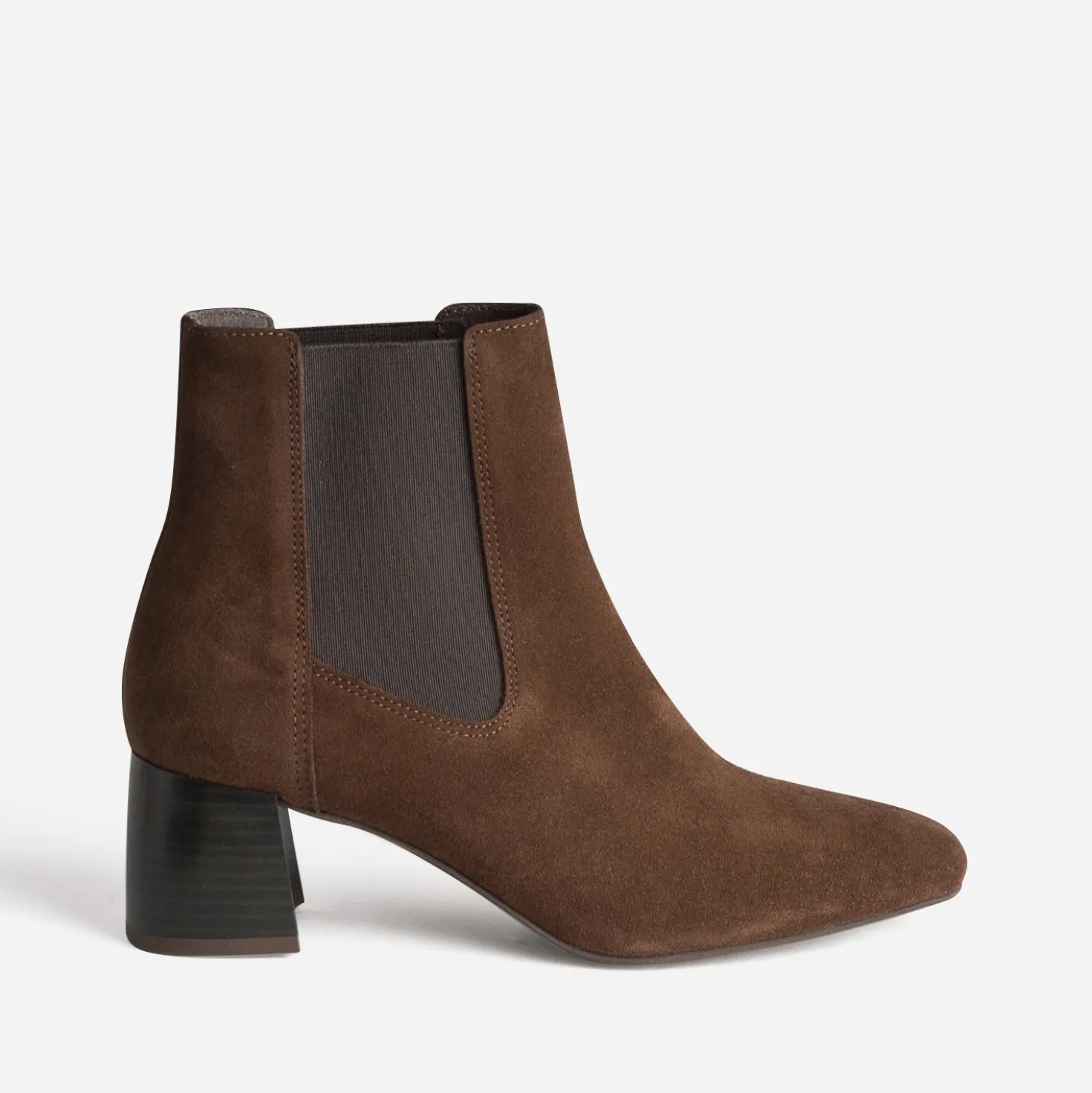 Chelsea boots marron cuir velours