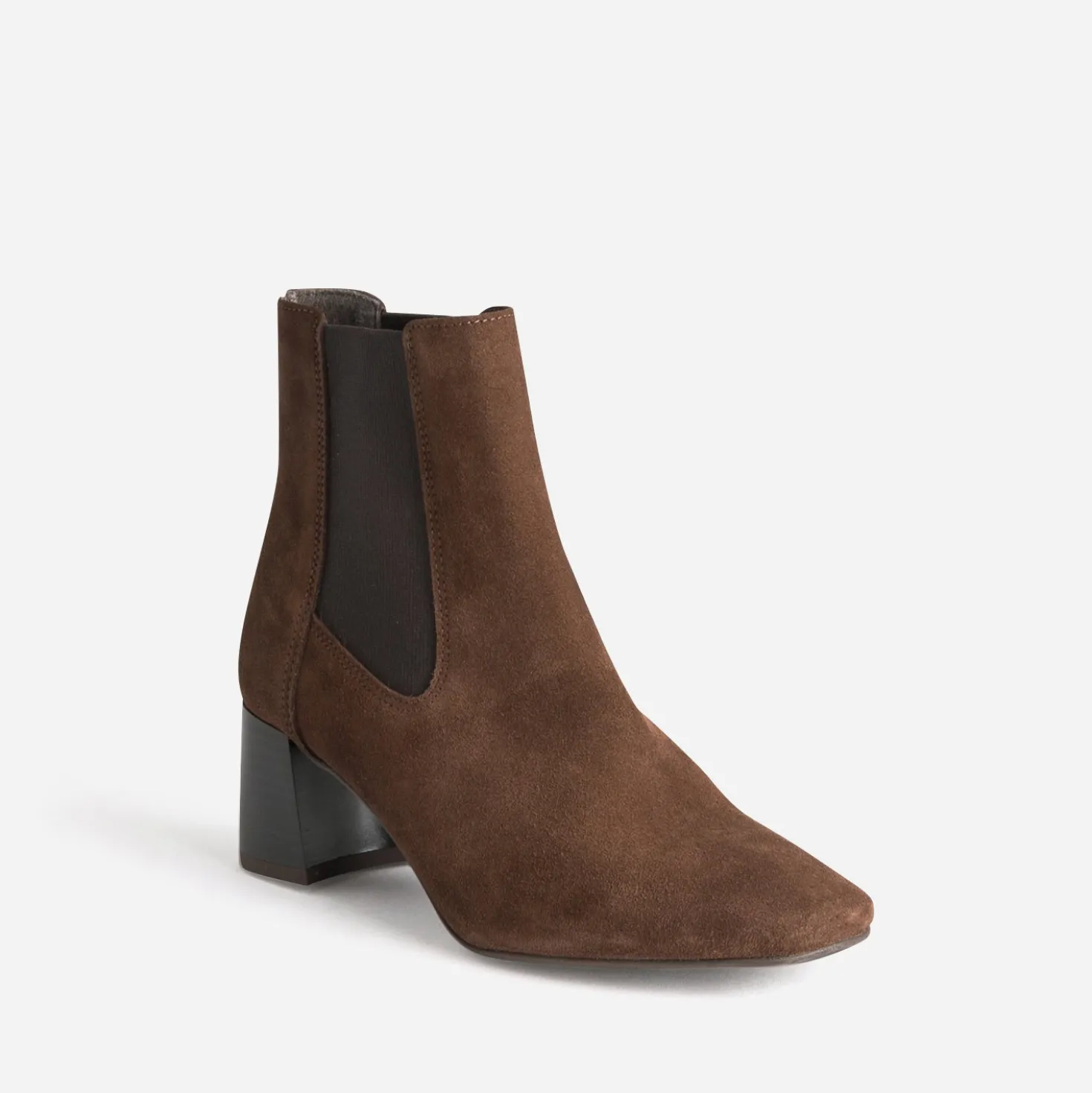 Chelsea boots marron cuir velours