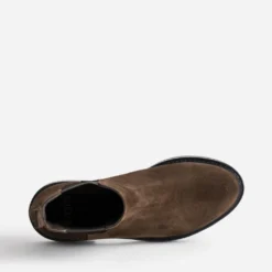Chelsea boots marron cuir velours