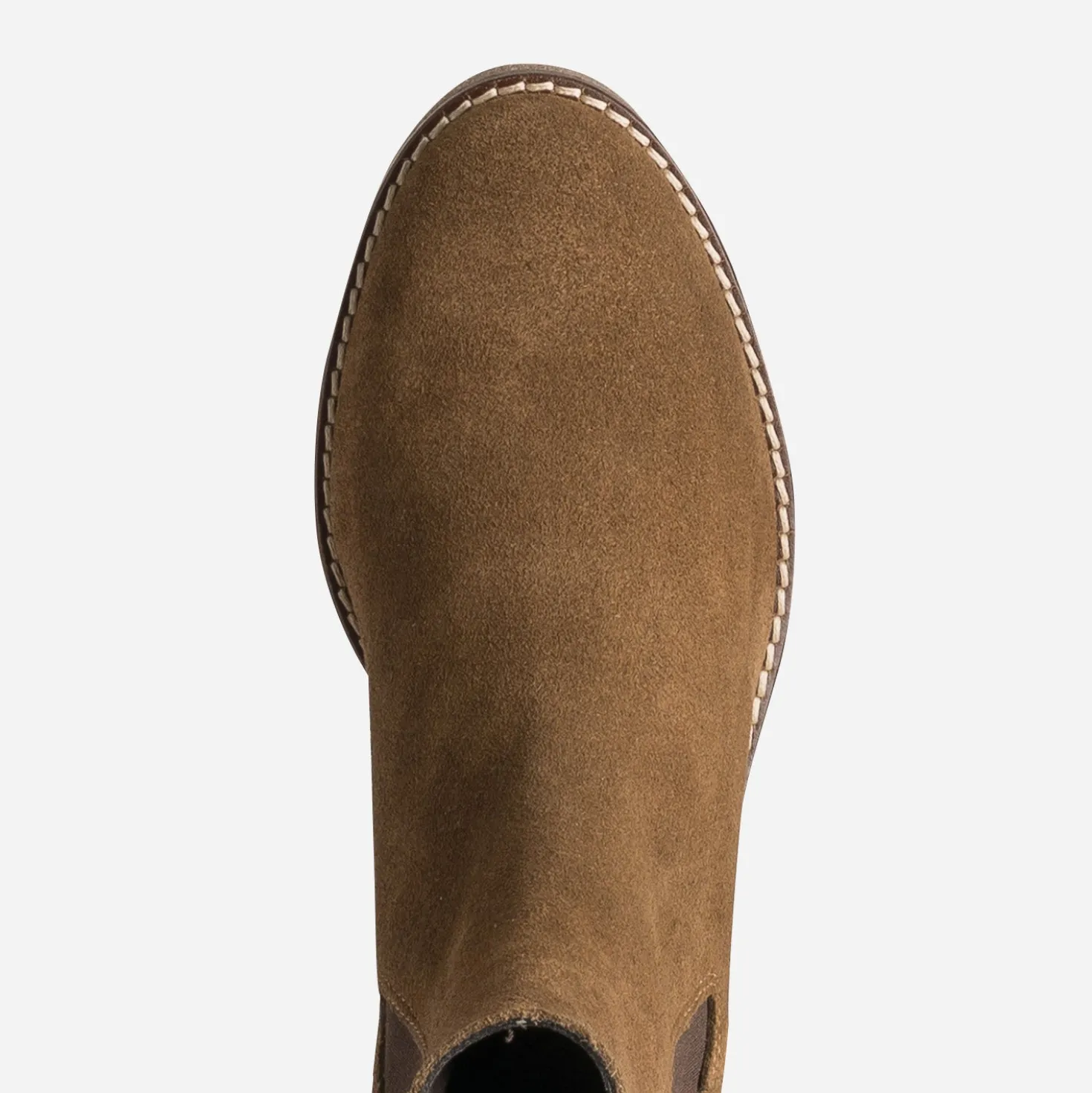 Chelsea boots marron cuir velours