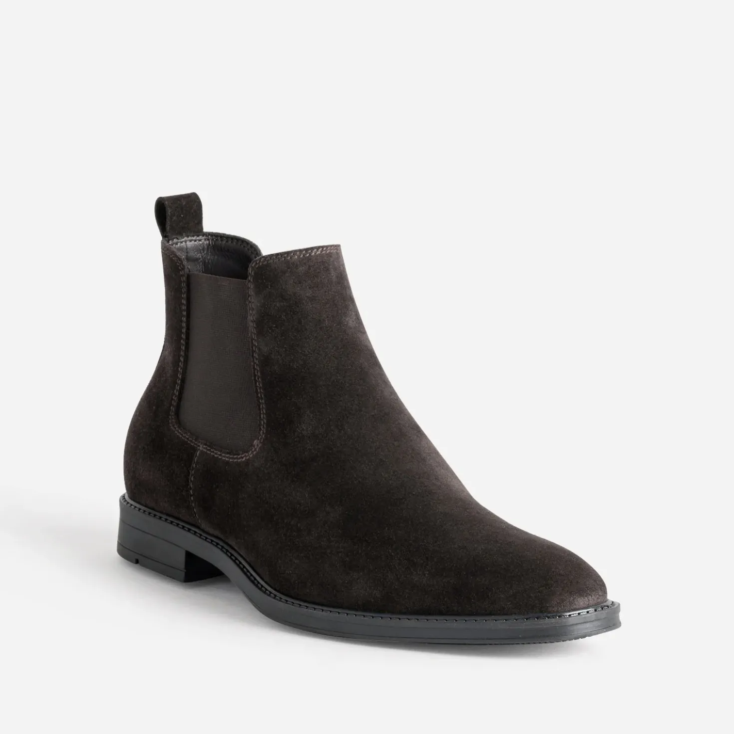 Chelsea boots marron cuir velours