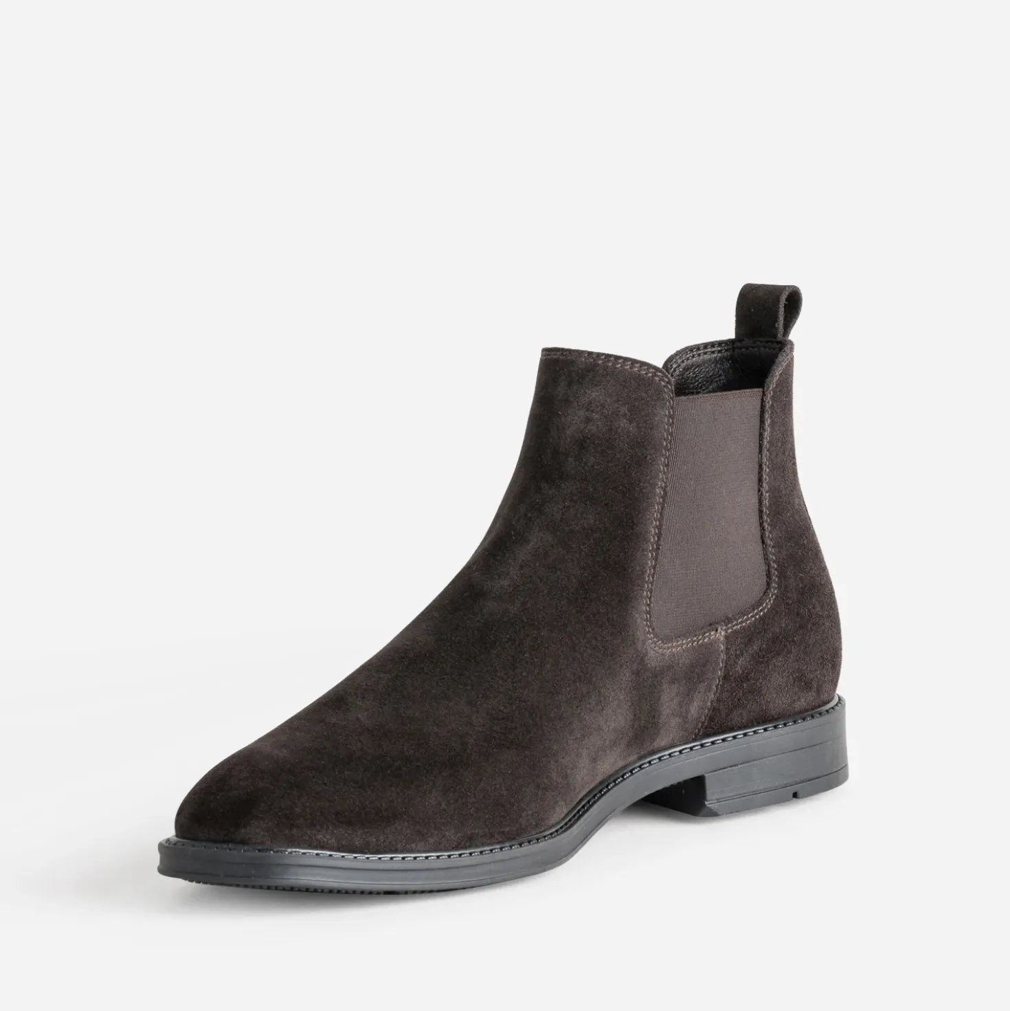 Chelsea boots marron cuir velours