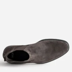 Chelsea boots marron cuir velours