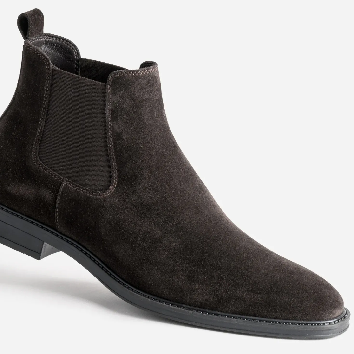 Chelsea boots marron cuir velours