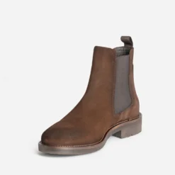 Chelsea boots marron cuir velours