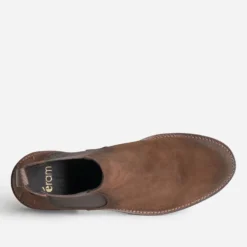 Chelsea boots marron cuir velours