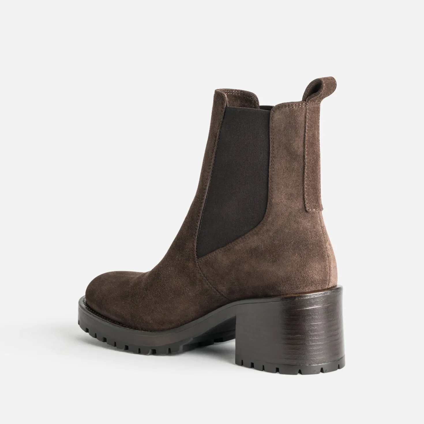 Chelsea boots marron cuir velours cranté