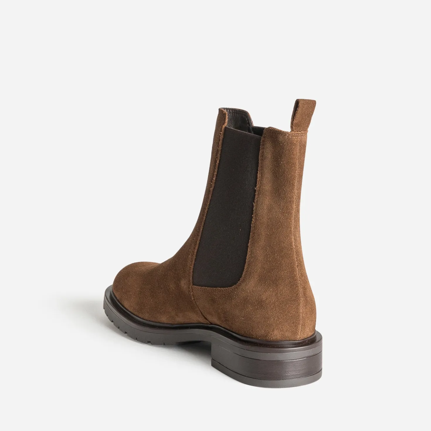Chelsea boots marron cuir velours