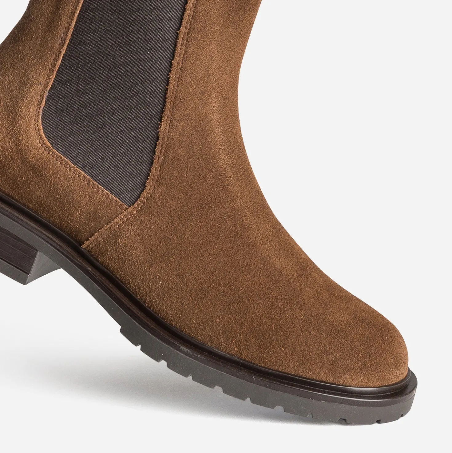 Chelsea boots marron cuir velours