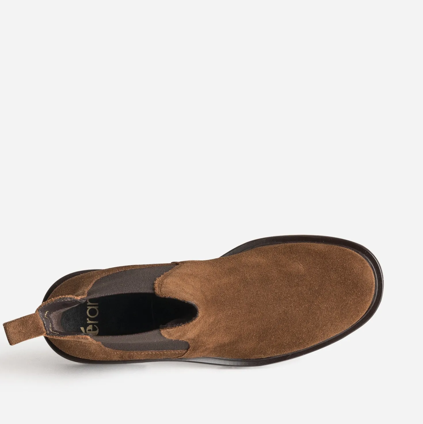Chelsea boots marron cuir velours