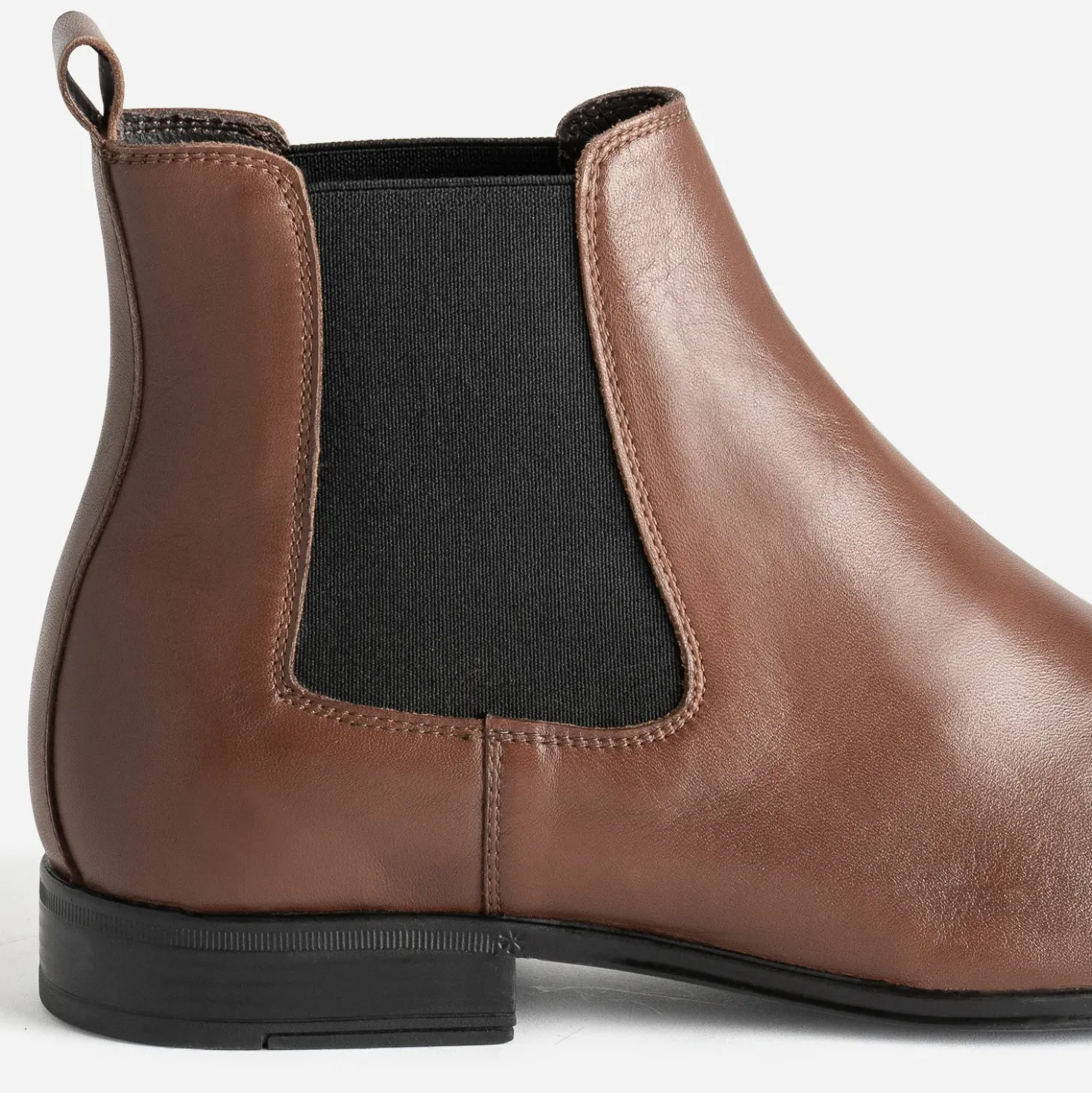 Chelsea boots marron en cuir