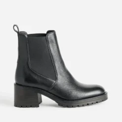 Chelsea boots noir cuir cranté