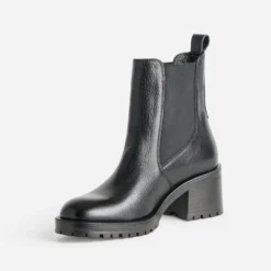 Chelsea boots noir cuir cranté
