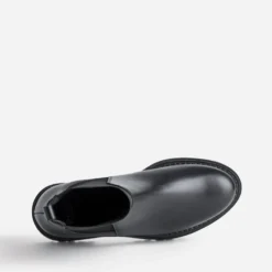 Chelsea boots noir cuir semelle crantée