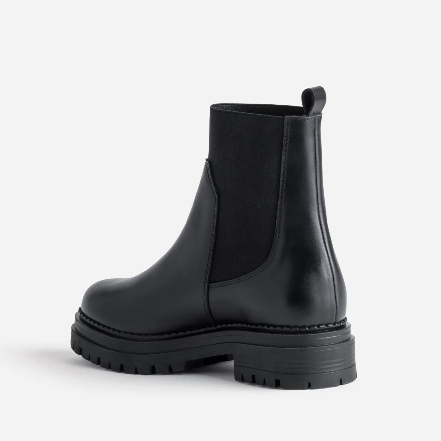 Chelsea boots noir cuir semelle crantée