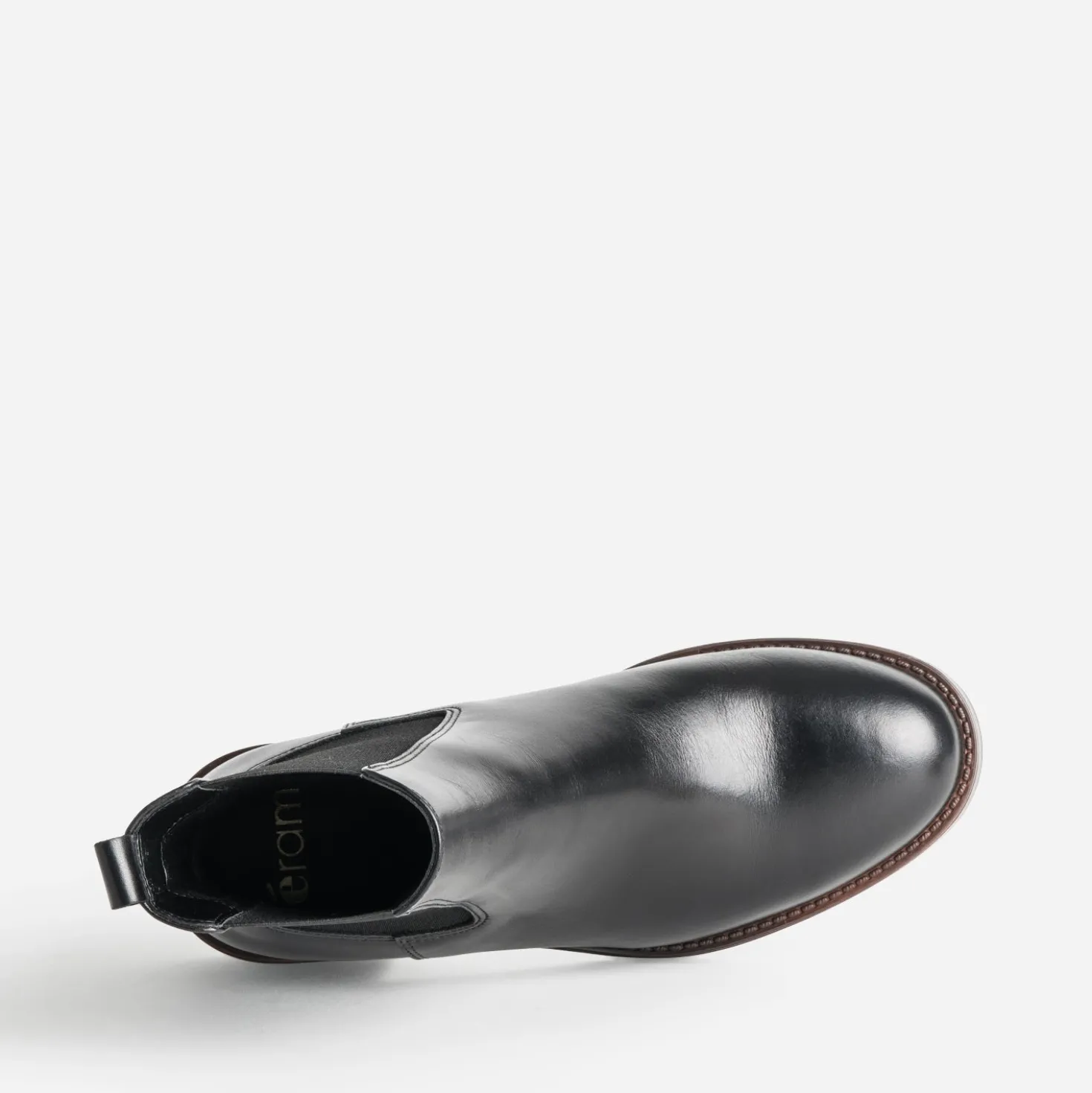 Chelsea boots noir cuir semelle marron