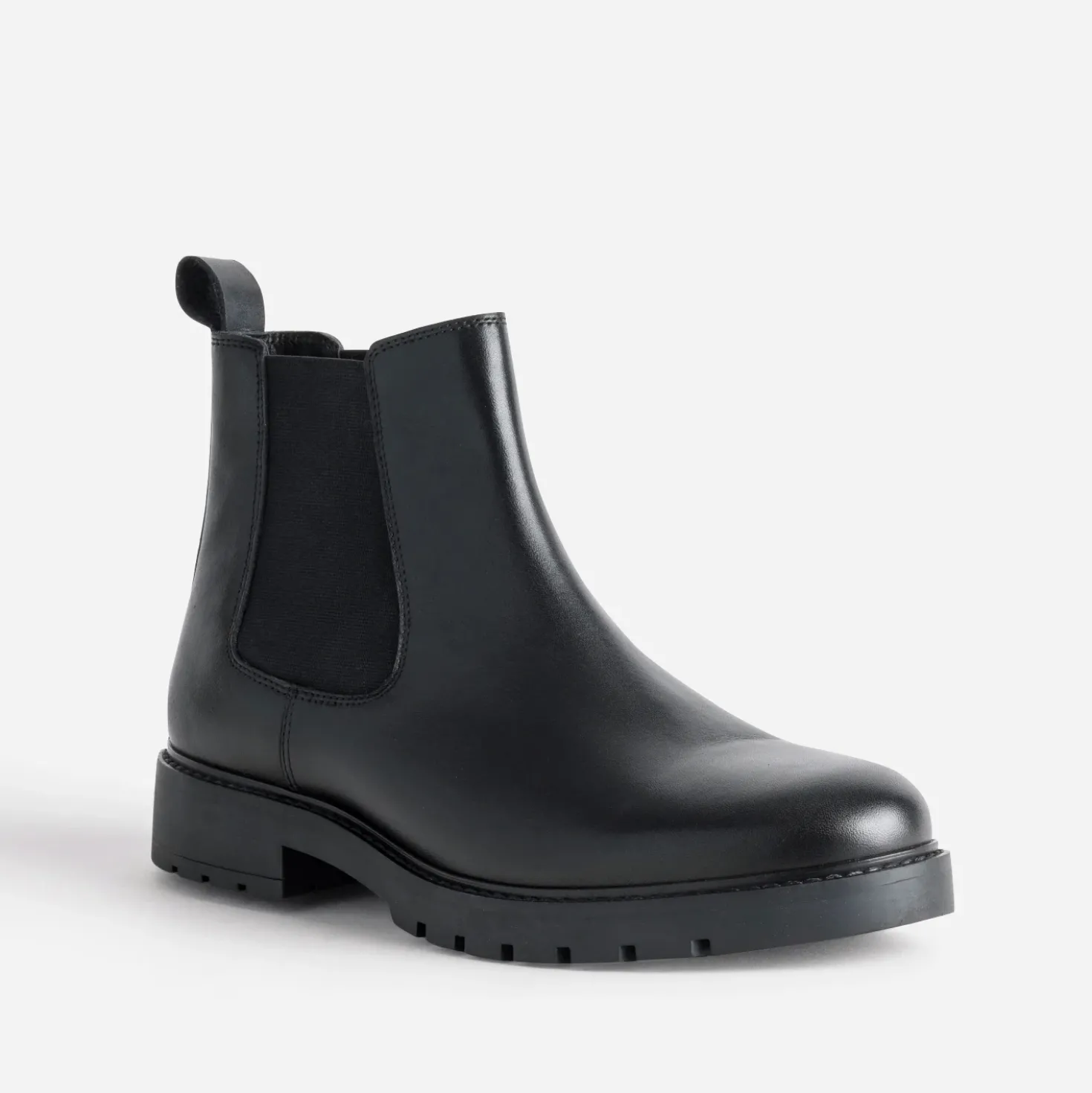 Chelsea boots noir cuir semelle crantée