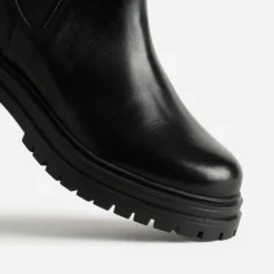 Chelsea boots noir cuir semelle crantée