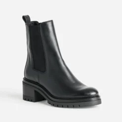 Chelsea boots noir cuir semelle crantée