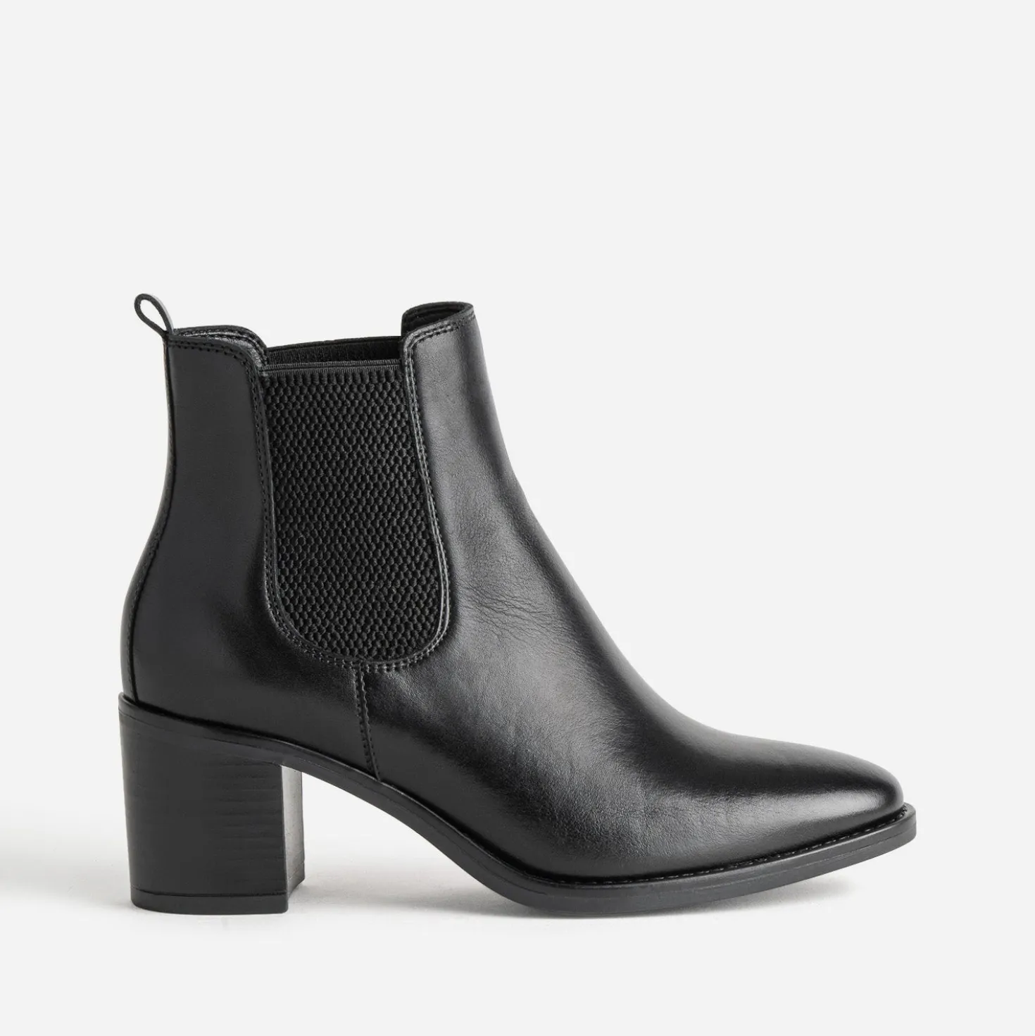 Chelsea boots noir cuir à talon