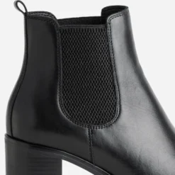 Chelsea boots noir cuir à talon