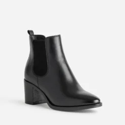 Chelsea boots noir cuir à talon