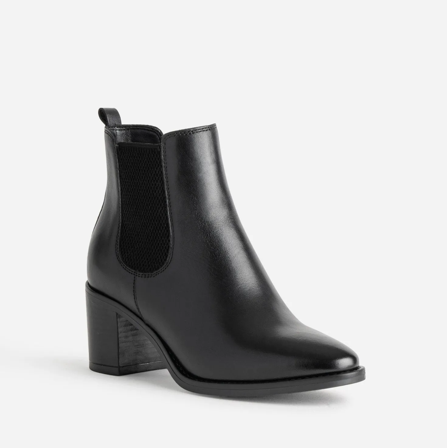 Chelsea boots noir cuir à talon