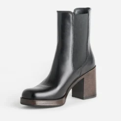 Chelsea boots noir cuir à talon