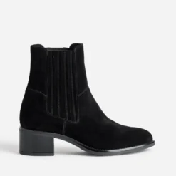 Chelsea boots noir cuir velours