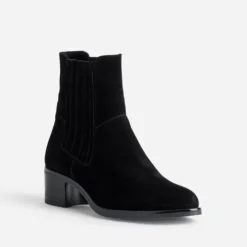 Chelsea boots noir cuir velours