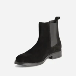 Chelsea boots noir cuir velours