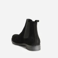 Chelsea boots noir cuir velours