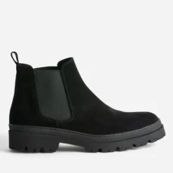 Chelsea boots noir cuir velours