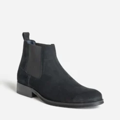 Chelsea boots noir cuir velours
