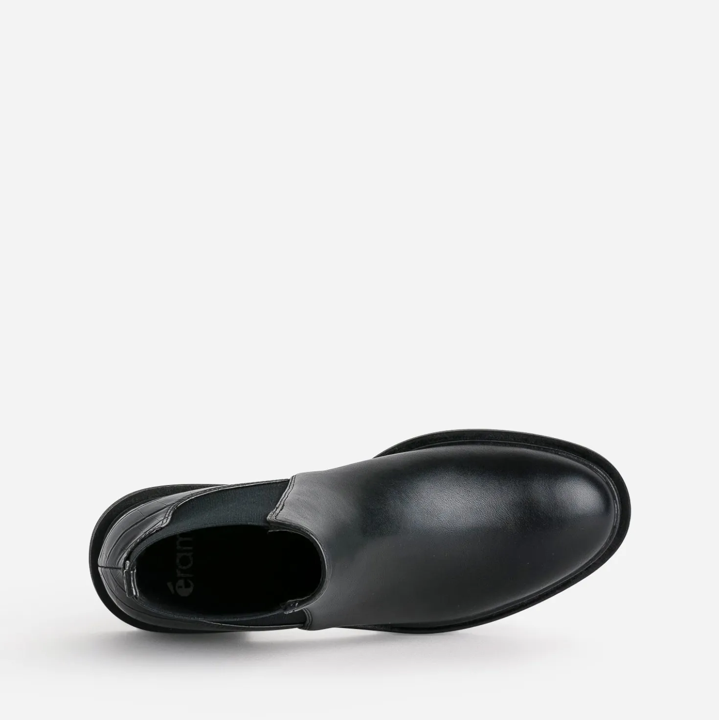 Chelsea boots noir détail effet croco