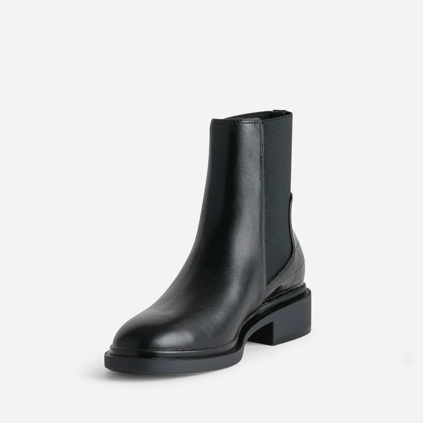 Chelsea boots noir détail effet croco