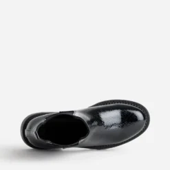 Chelsea boots noir verni effet python
