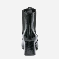 Chelsea boots noir verni à talon