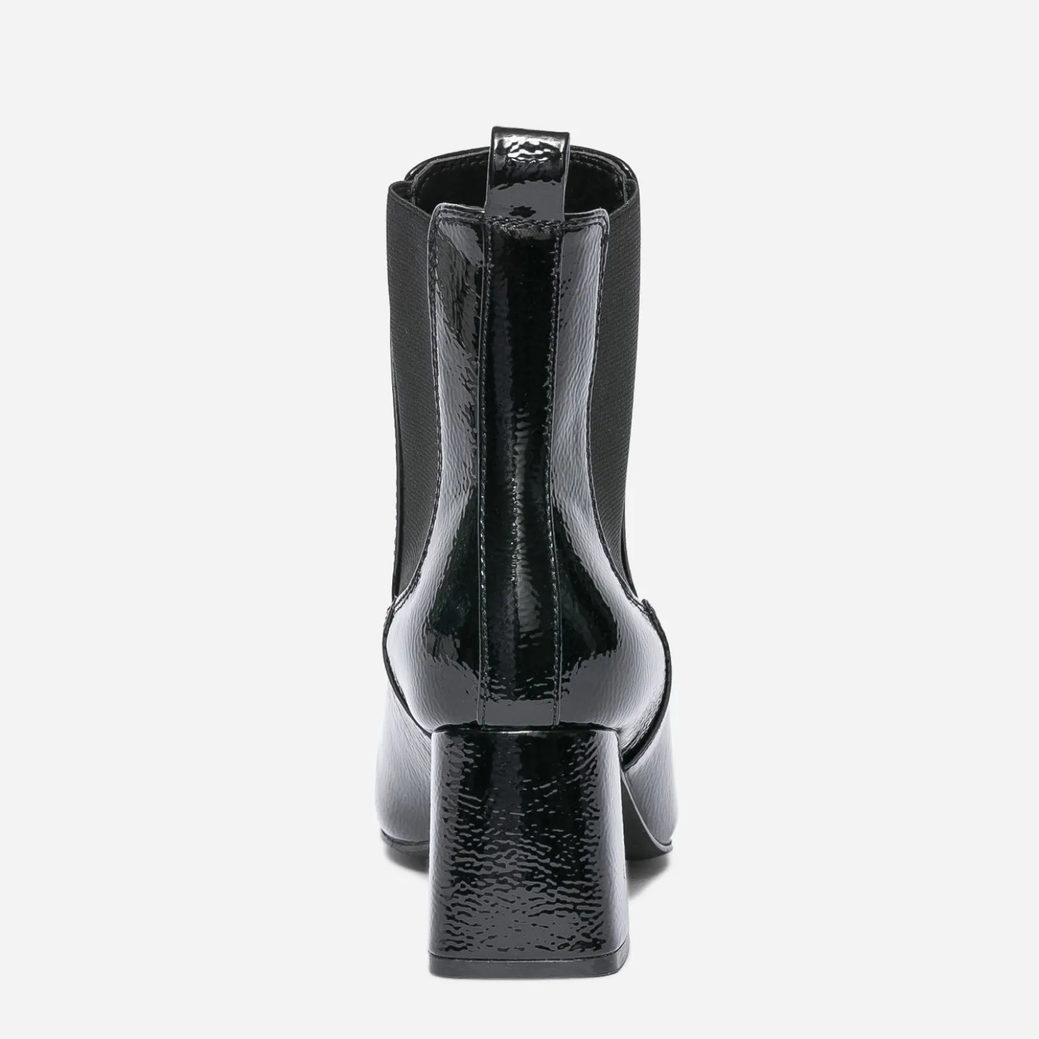 Chelsea boots noir verni à talon