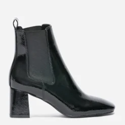 Chelsea boots noir verni à talon