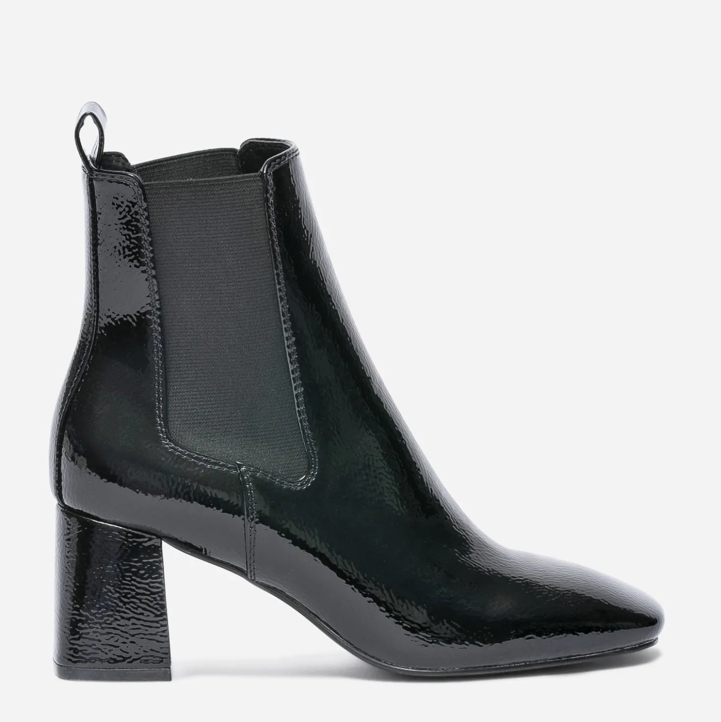 Chelsea boots noir verni à talon