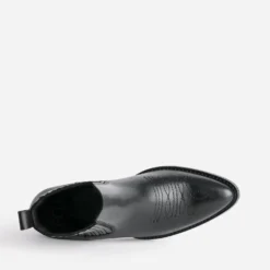 Chelsea boots santiag noir éco-conçu en cuir